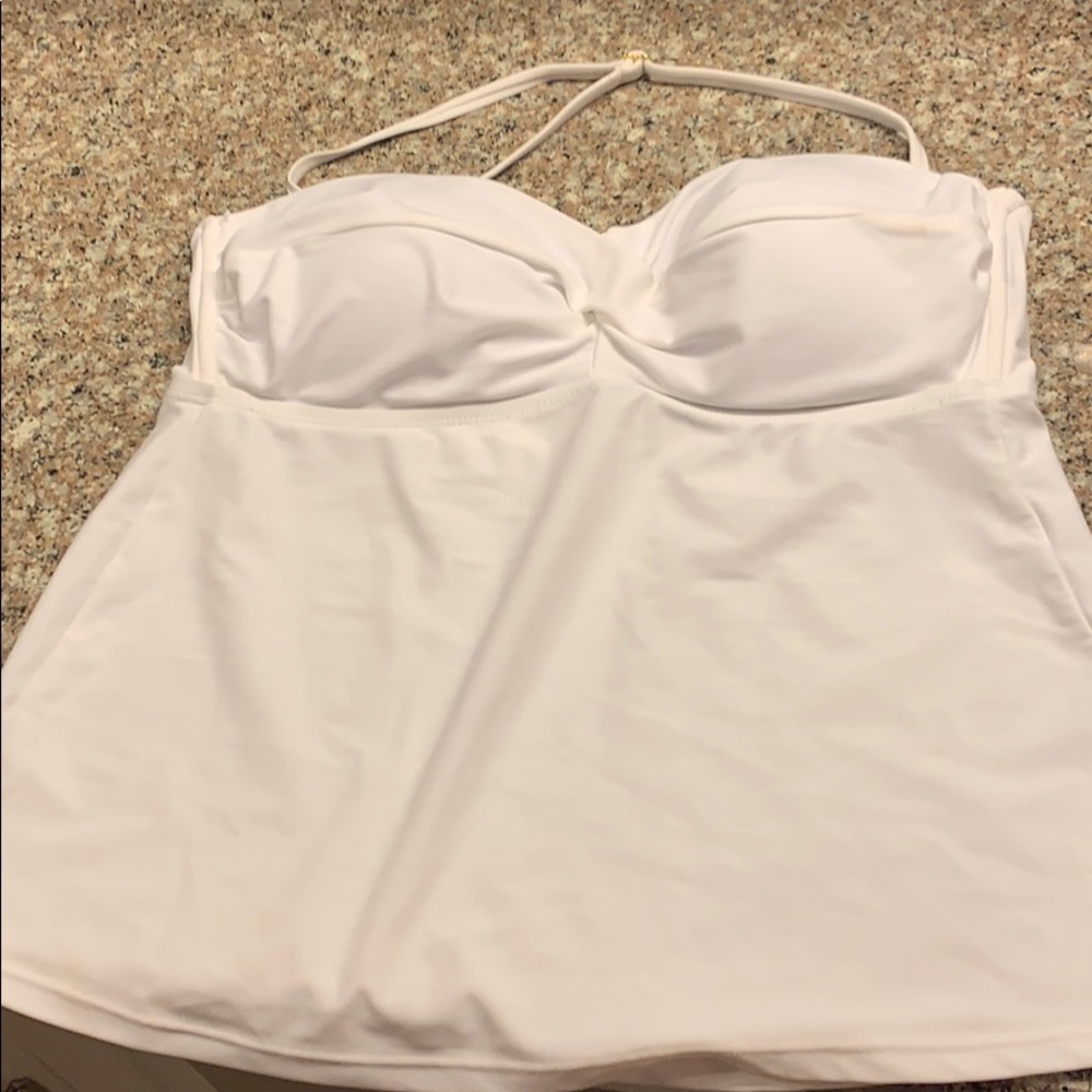 White swim tankini top